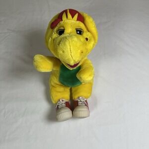 Vintage 1994 Barney & Friends BJ The Dinosaur Yellow Plush Stuffed 13" Shoes Toy